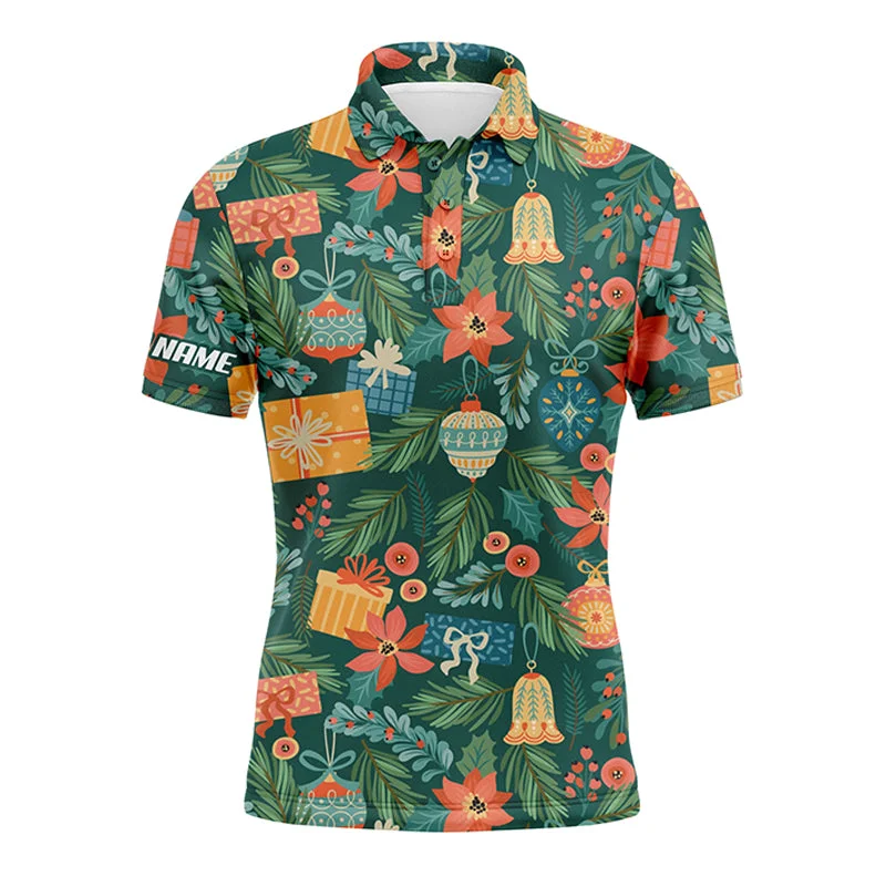 Christmas toys and gifts pattern Men golf polo shirts custom name golf gifts for men NQS4416 Christmas toys and gifts pattern Men golf polo shirts custom name golf gifts for men NQS4416