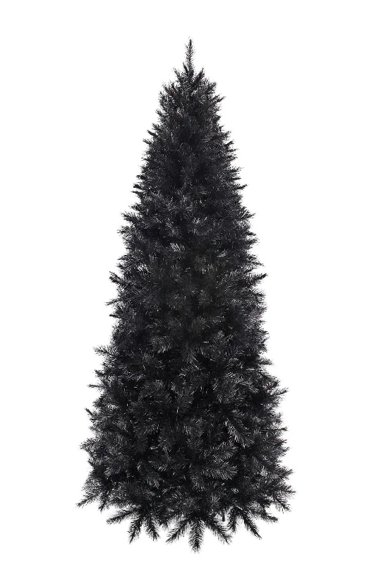Christmas Wrapping Christmas Tree <br> 7ft Slim Vienna Spruce (2.13m) <br> Black - Hinged