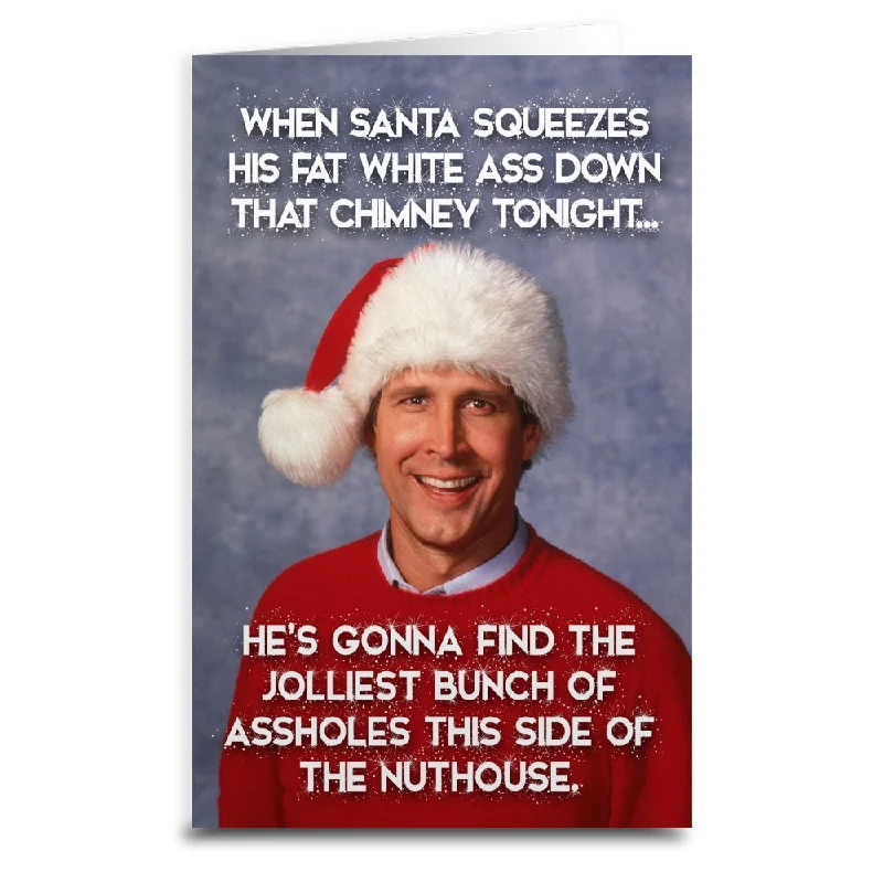 Christmas Festive Santa Hats Christmas Vacation "When Santa Squeezes" Card