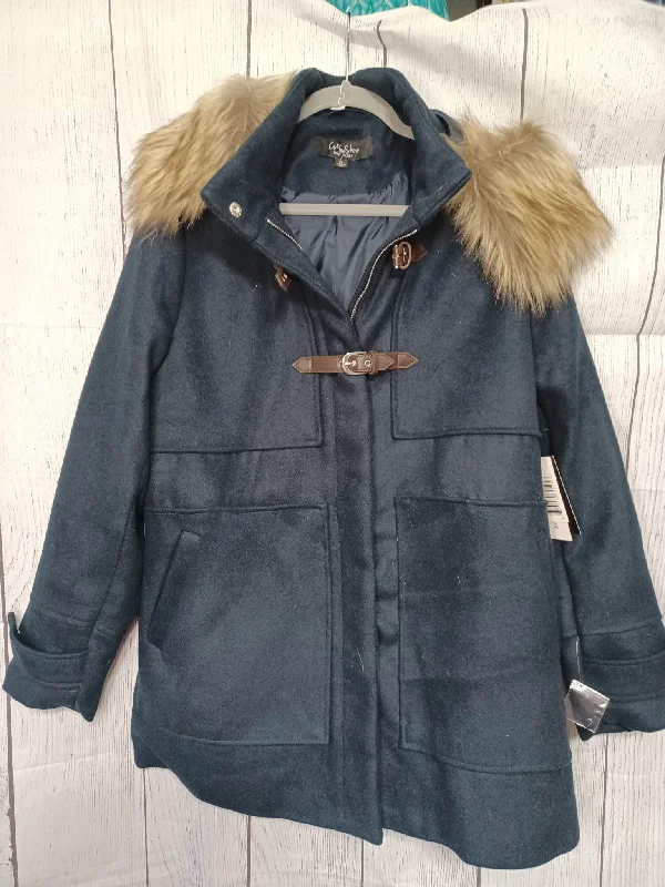 Christmas Winter Forest Walks Coffee Shop Coat w/ Faux Fur Lined Hood