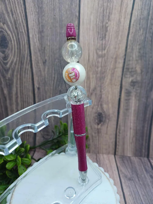 Christmas Traditional Holiday Feasts Coffee Themed Beaded Ink Pen
