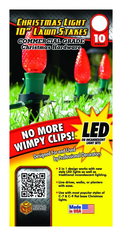 Christmas Cozy Holiday Magic Adams 10 in. Christmas Light Stakes 10 pk