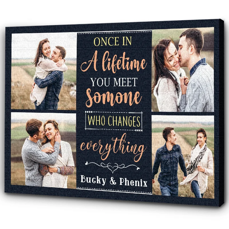 Custom Romance Canvas| Once In A Lifetime You Meet Someone| Custom Photo Couple Canvas| Valentine Gifts for Women| Best Anniversary Wall Art for Him on Birthday, Christmas, Mother’s Day CP169 Myfihu Custom Romance Canvas| Once In A Lifetime You Meet Someone| Custom Photo Couple Canvas| Valentine Gifts for Women| Best Anniversary Wall Art for Him on Birthday, Christmas, Mother’s Day CP169 Myfihu