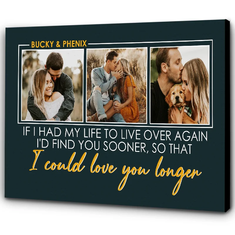 Personalized Canvas for Couple| I Wish I Met You Sooner So I Could Love You Longer| Photo Canvas for Her| Couple Gifts Home Decor Wall Art on Anniversary, Birthday, Christmas CP168 Myfihu Personalized Canvas for Couple| I Wish I Met You Sooner So I Could Love You Longer| Photo Canvas for Her| Couple Gifts Home Decor Wall Art on Anniversary, Birthday, Christmas CP168 Myfihu