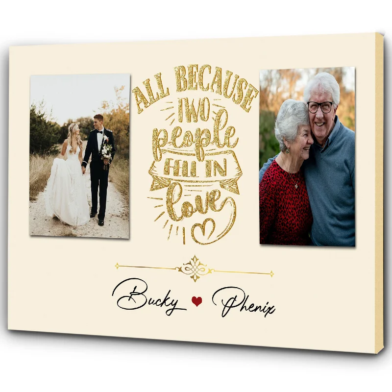 Personalized Romance Canvas for Him| All Because Two People Fell In Love| Gifts for Old Couple| 40Th Birthday Gifts Ideas| 60Th Wedding Gifts for Parents on Valentine’s, Christmas CP170 Myfihu Personalized Romance Canvas for Him| All Because Two People Fell In Love| Gifts for Old Couple| 40Th Birthday Gifts Ideas| 60Th Wedding Gifts for Parents on Valentine’s, Christmas CP170 Myfihu