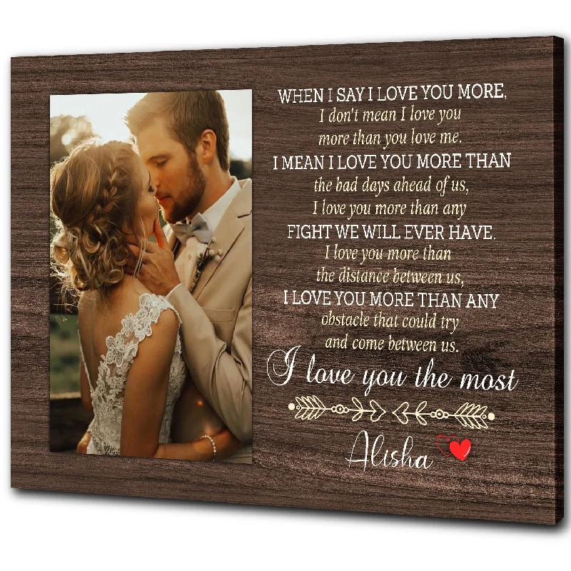 Personalized Romance Canvas| When I Say I Love You More| Custom Photo Couple| Engagement Party Gifts| Gifts for Couple, Gifts for Her on Anniversary, Valentine’s Day, Christmas CP165 Myfihu Personalized Romance Canvas| When I Say I Love You More| Custom Photo Couple| Engagement Party Gifts| Gifts for Couple, Gifts for Her on Anniversary, Valentine’s Day, Christmas CP165 Myfihu