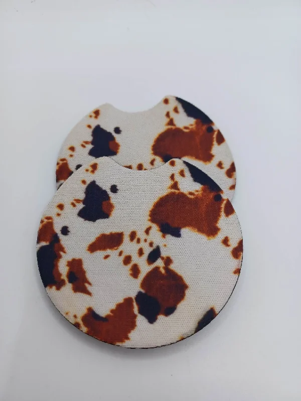 Christmas Party Cow Print Car Coaster Set