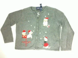 Christmas Holly Jolly Moments Curious Pups-Large Christmas Sweater