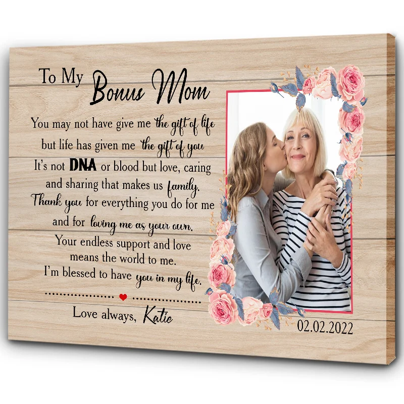 Custom Bonus Mom Canvas| To My Bonus Mom, Step Mom Gift on Mother’s Day, Wedding Picture for Stepmother, Stepmom Gift, Happy Mothers Day, Adoption Gift, Bonus Mom Wall Art| AP569 Custom Bonus Mom Canvas| To My Bonus Mom, Step Mom Gift on Mother’s Day, Wedding Picture for Stepmother, Stepmom Gift, Happy Mothers Day, Adoption Gift, Bonus Mom Wall Art| AP569
