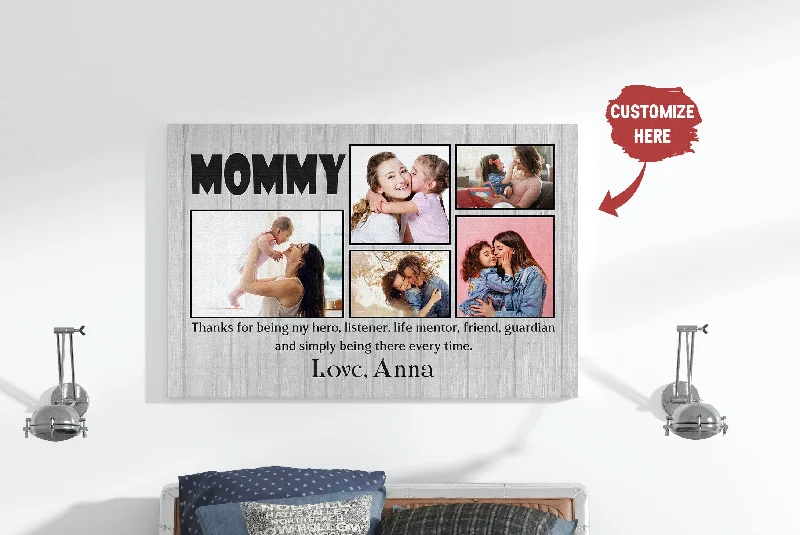 Custom Mom Canvas| Mommy Photo Collage Wall Art Mom Gift from Daughter Son on Birthday Mothers Day Gift| JC833 Custom Mom Canvas| Mommy Photo Collage Wall Art Mom Gift from Daughter Son on Birthday Mothers Day Gift| JC833
