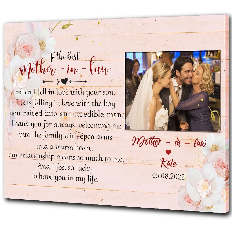 Customized Mother In Law Canvas| to The Best Mother in Law Wall Art, Thank You for Welcome Me Into Family, Mother in Law Gifts, Gift from Daughter in Law on Mother’s Day| AP559 Customized Mother In Law Canvas| to The Best Mother in Law Wall Art, Thank You for Welcome Me Into Family, Mother in Law Gifts, Gift from Daughter in Law on Mother’s Day| AP559
