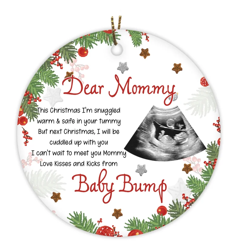 Customized Ultrasound Baby Ornament| Baby Bump Ornament Dear Mommy Gifts for New Mom on Christmas OP49 Customized Ultrasound Baby Ornament| Baby Bump Ornament Dear Mommy Gifts for New Mom on Christmas OP49