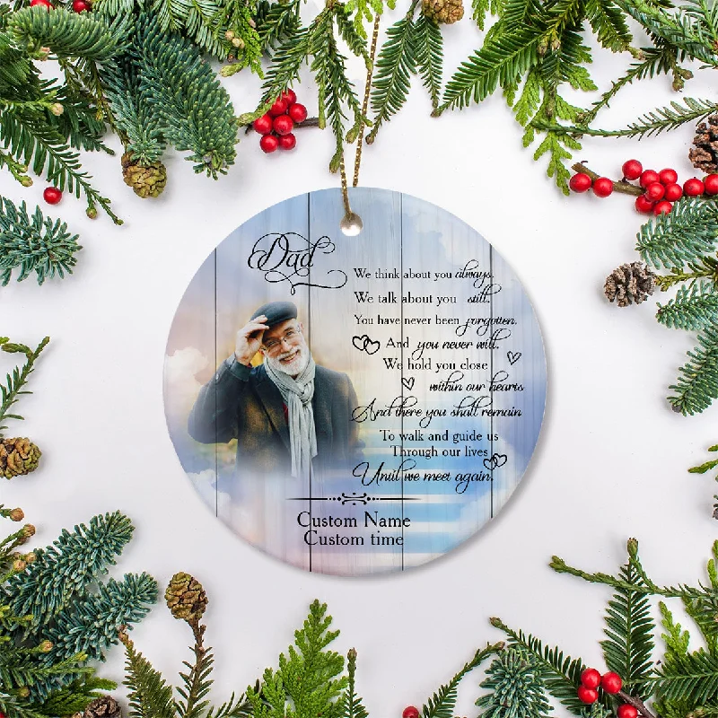 Dad Memorial Ornament - Until We Meet Again, Christmas in Heaven, Dad Remembrance Home Decor, Memorial Gift for Loss of Father in Memory| NOM164 Dad Memorial Ornament - Until We Meet Again, Christmas in Heaven, Dad Remembrance Home Decor, Memorial Gift for Loss of Father in Memory| NOM164
