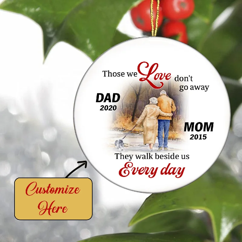 Dad & Mom Memorial Ornament - Old Couple Christmas in Heaven, Christmas Remembrance Home Decor, Memorial Gift for Loss of Parents| NOM116 Dad & Mom Memorial Ornament - Old Couple Christmas in Heaven, Christmas Remembrance Home Decor, Memorial Gift for Loss of Parents| NOM116