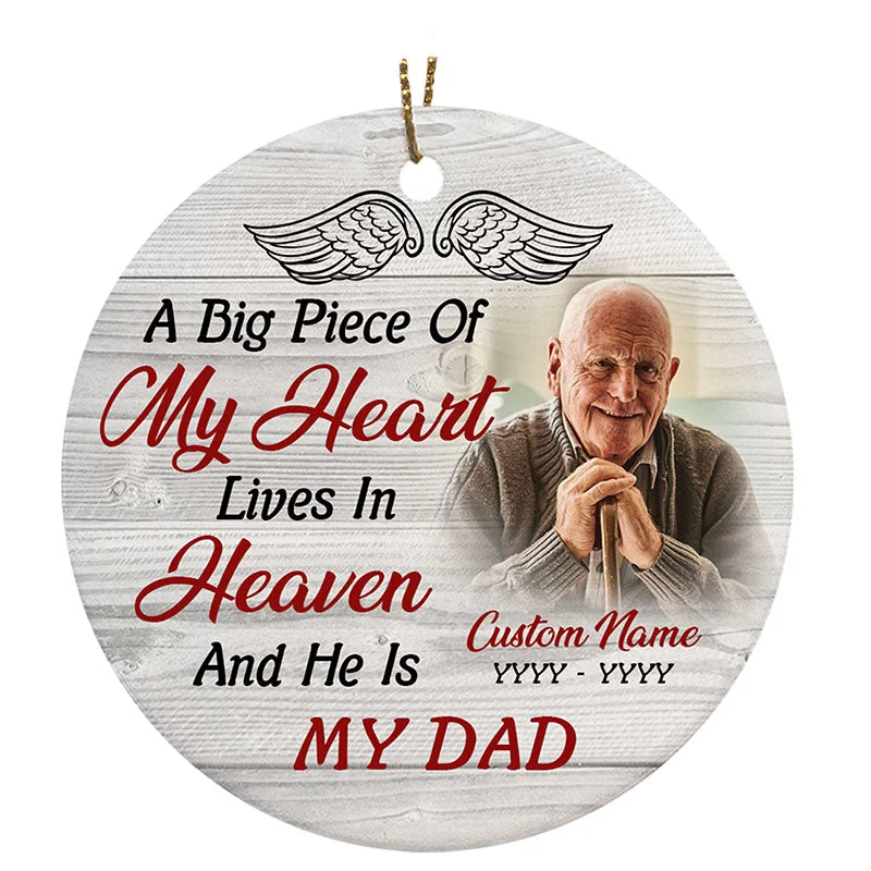 Dad Remembrance Ornament - Personalized Angel In Heaven Christmas Sympathy Gift For Loss Of Father ODT119 Dad Remembrance Ornament - Personalized Angel In Heaven Christmas Sympathy Gift For Loss Of Father ODT119