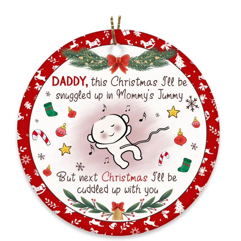 Dad to Be Christmas Ornament - Cute Ornament Gift for New Dad, Expecting Father on Christmas Baby Reveal Pregnancy Announcement| NOM139 Dad to Be Christmas Ornament - Cute Ornament Gift for New Dad, Expecting Father on Christmas Baby Reveal Pregnancy Announcement| NOM139