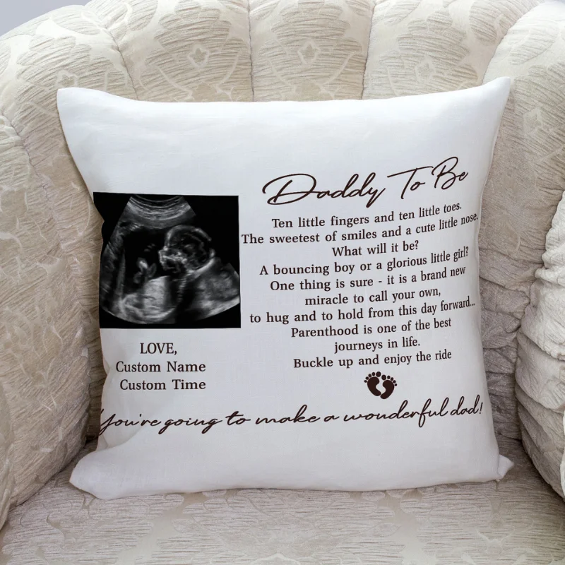 Dad To Be Personalized Pillow| First Father's Day Gift for Husband New Dad 1st Time Dad Custom Sonogram JPL101 Dad To Be Personalized Pillow| First Father's Day Gift for Husband New Dad 1st Time Dad Custom Sonogram JPL101