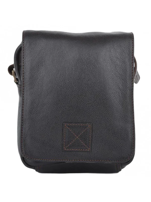 Christmas Stockings Dark Brown Leather Vintage Style Small Men's Flight Bag
