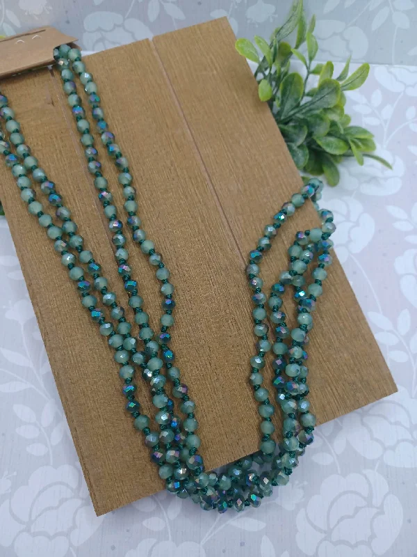Christmas Cookies Deep Green Beaded Necklace