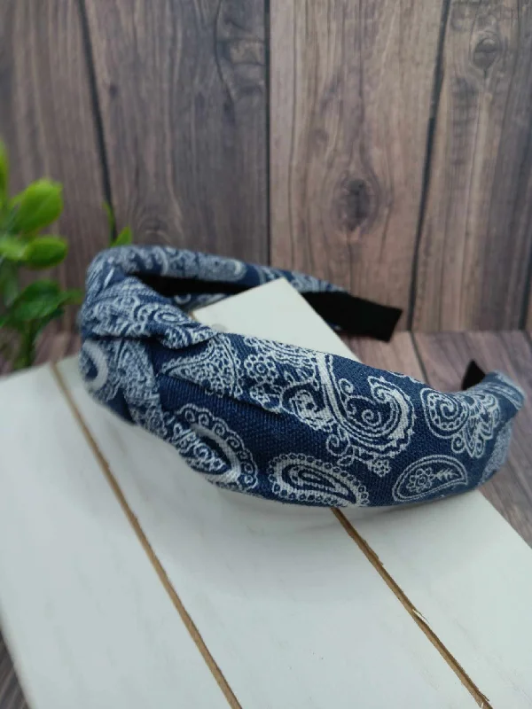 Christmas Hot Chocolate Denim Paisley Style Headband