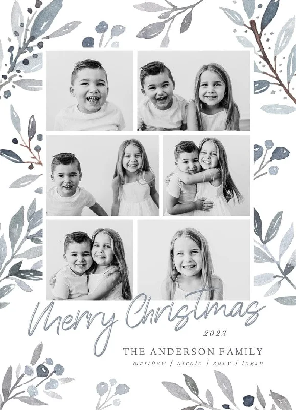 Christmas Family Holiday Movie Night Merry Painted Leaves