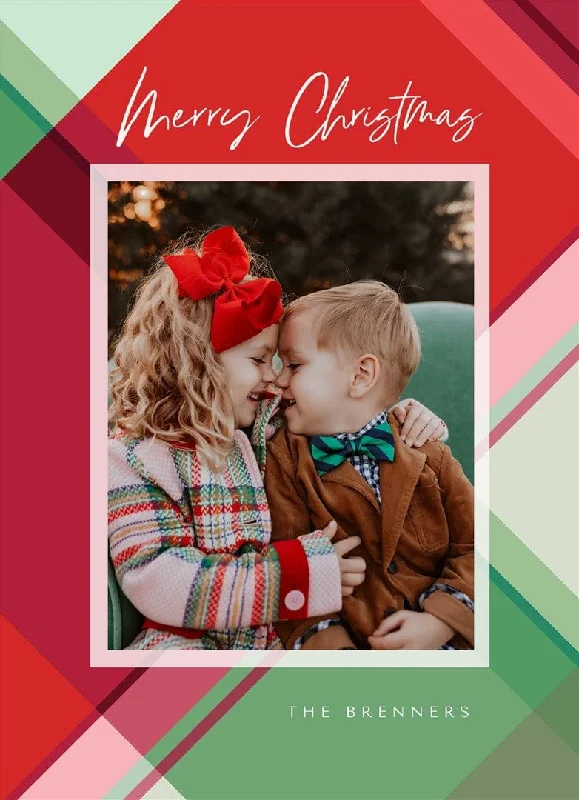 Christmas Glittery Star Decor Playful Plaid