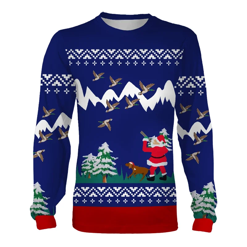 Duck hunter Santa funny ugly christmas sweatshirt full print shirts - Christmas gift For Adult and kid NQS1018 Duck hunter Santa funny ugly christmas sweatshirt full print shirts - Christmas gift For Adult and kid NQS1018