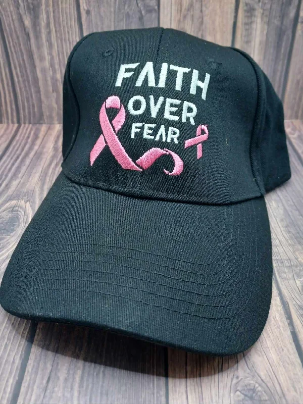 Christmas Baking Faith Over Fear Embroidered Breast Cancer Awareness Hat