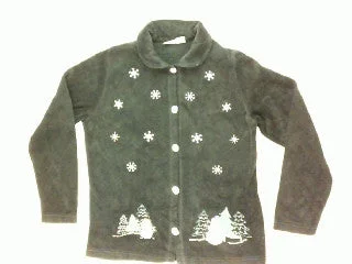 Christmas Countdown Falling Snowflakes in the Sky-Small Christmas Sweater