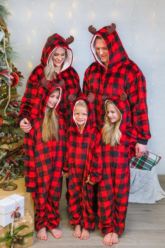 Family Buffalo Plaid Onesie Pajamas - AND PET BANDANA!