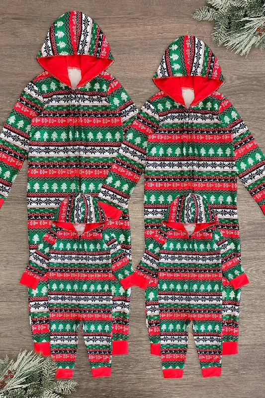 Christmas Home-Baked Goodies Family Red & Green Winter Onesie Pajamas