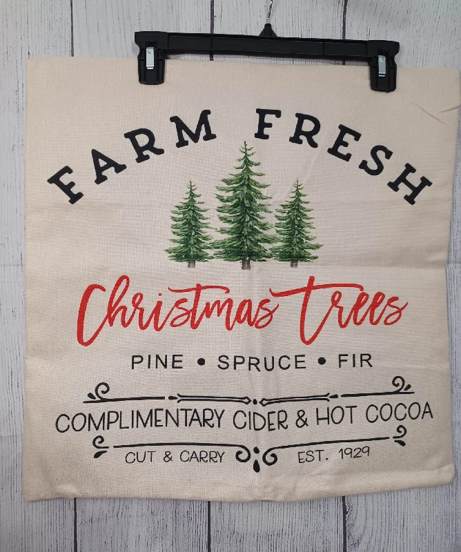 Christmas Frosted Christmas Trees Farm Fresh Christmas Trees Pillow Cover