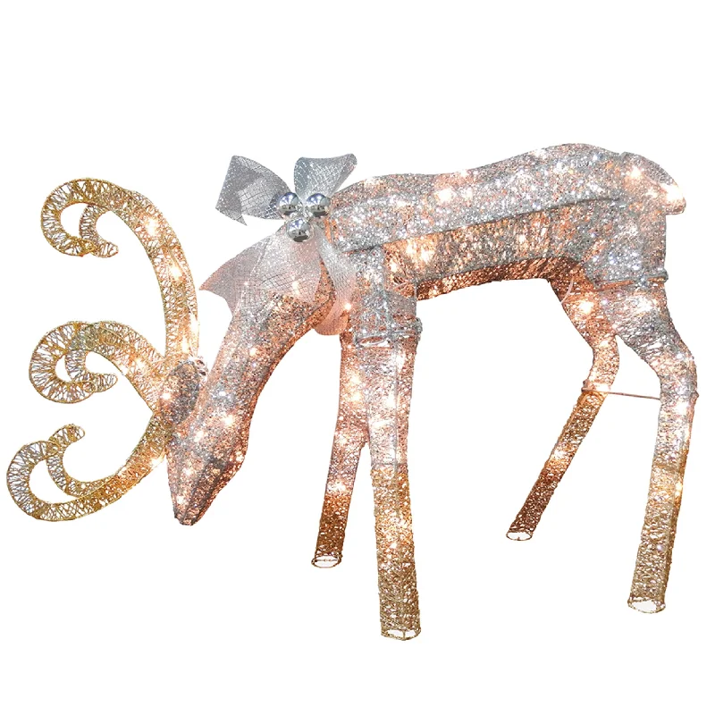 Christmas Day 28 in. Reindeer Decoration with LED Lights