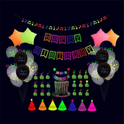 Christmas Feast Fluorescent Letters Birthday Flag Background Decorations