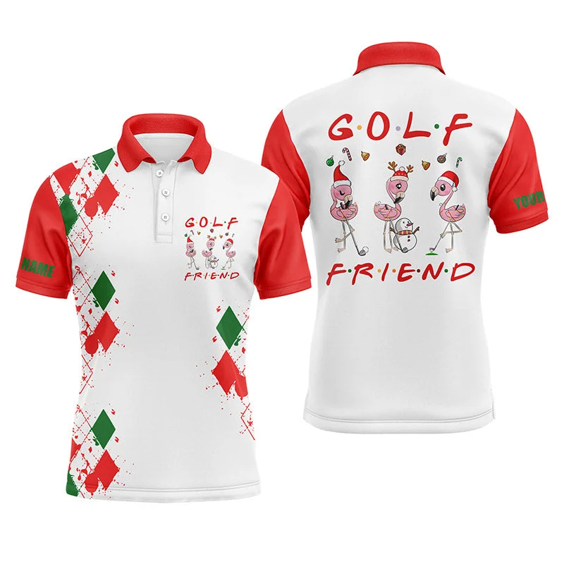 Funny Christmas golf shirt custom name Mens golf polo shirt - Flamingo golf friend Christmas gifts NQS4151 Funny Christmas golf shirt custom name Mens golf polo shirt - Flamingo golf friend Christmas gifts NQS4151