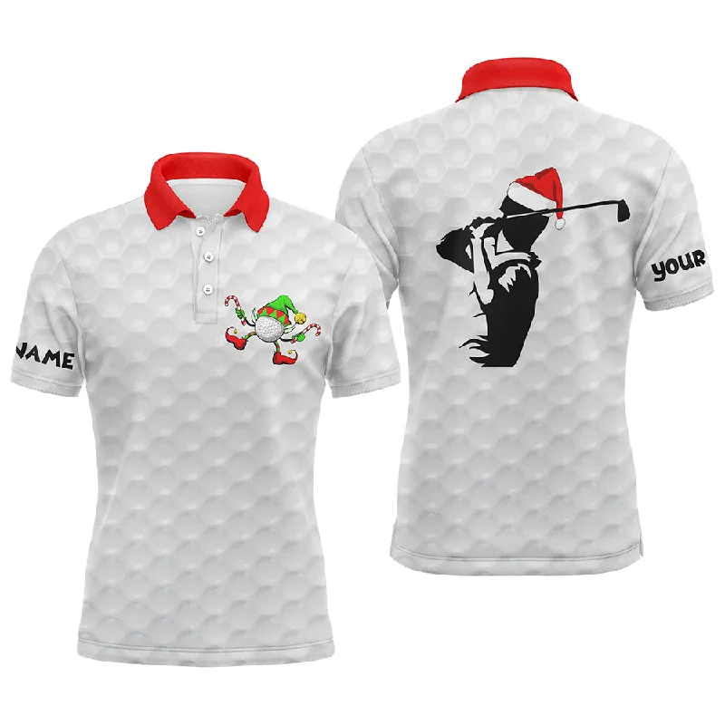 Funny Christmas golf shirts custom name Mens golf polo shirt white golf ball pattern NQS4404 Funny Christmas golf shirts custom name Mens golf polo shirt white golf ball pattern NQS4404
