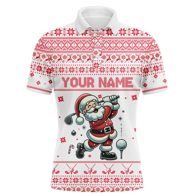 Funny ugly Christmas pattern golf shirt Mens golf polo shirt, Santa Golfer gifts NQS6513 Funny ugly Christmas pattern golf shirt Mens golf polo shirt, Santa Golfer gifts NQS6513