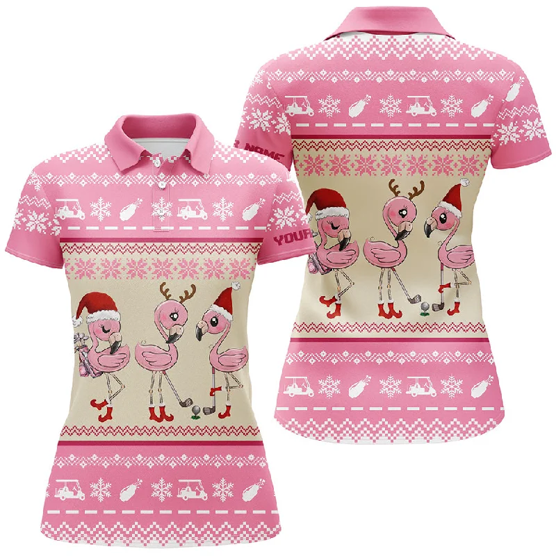 Christmas Twinkling Star Lights Funny ugly Christmas golf shirts custom pink women golf polos Flamingo golf friend Christmas gifts NQS6512 Christmas Twinkling Star Lights Funny ugly Christmas golf shirts custom pink women golf polos Flamingo golf friend Christmas gifts NQS6512