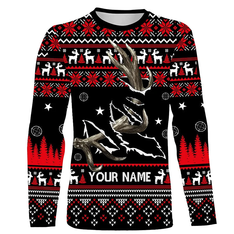 Funny Ugly Sweater pattern Deer shed Hunting Custom All over print Shirts, Christmas shirt for hunter NQS4466 Funny Ugly Sweater pattern Deer shed Hunting Custom All over print Shirts, Christmas shirt for hunter NQS4466