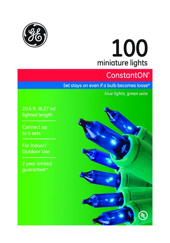 Christmas Wonderland GE  Constant On  Incandescent  Blue  100 count Light Set  20.6 ft.