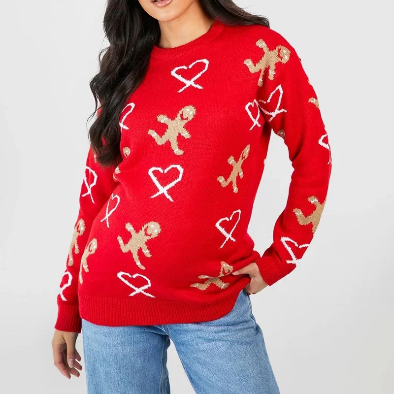 Christmas Hot Chocolate Gingerbread Christmas Sweater - Long Sleeve Casual Loose Fit Christmas Hot Chocolate Gingerbread Christmas Sweater - Long Sleeve Casual Loose Fit