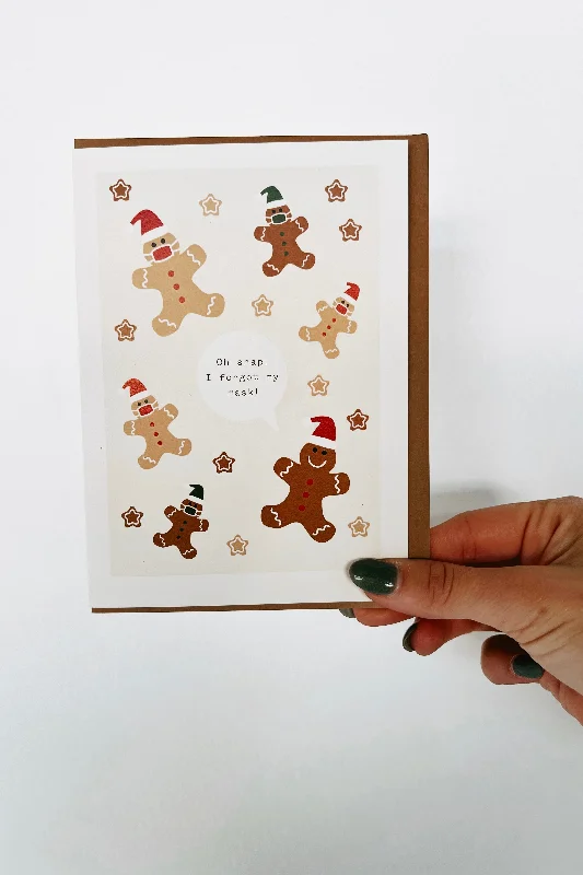 Christmas Snowfall Gingerbread Masks Card