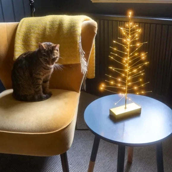 Christmas Family Time Golden LED Battery Operated Festive Tree 40cm
