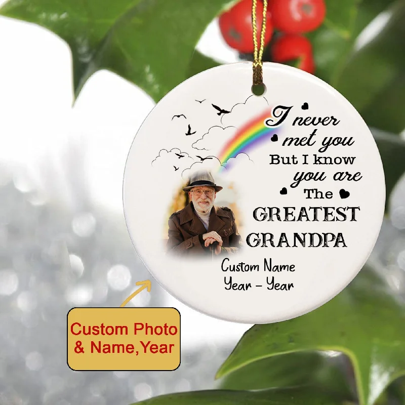 Grandpa Memorial Ornament - Greatest Grandpa, Christmas in Heaven Remembrance Home Decor, Memorial Gift for Baby Loss of Grandpa| NOM132 Grandpa Memorial Ornament - Greatest Grandpa, Christmas in Heaven Remembrance Home Decor, Memorial Gift for Baby Loss of Grandpa| NOM132