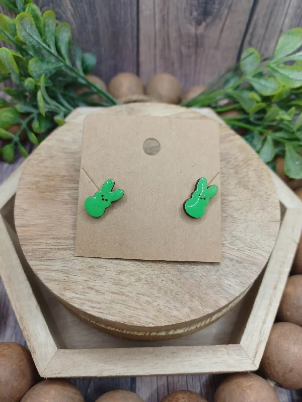 Christmas Fireplace Decor Green Easter Bunny Earrings