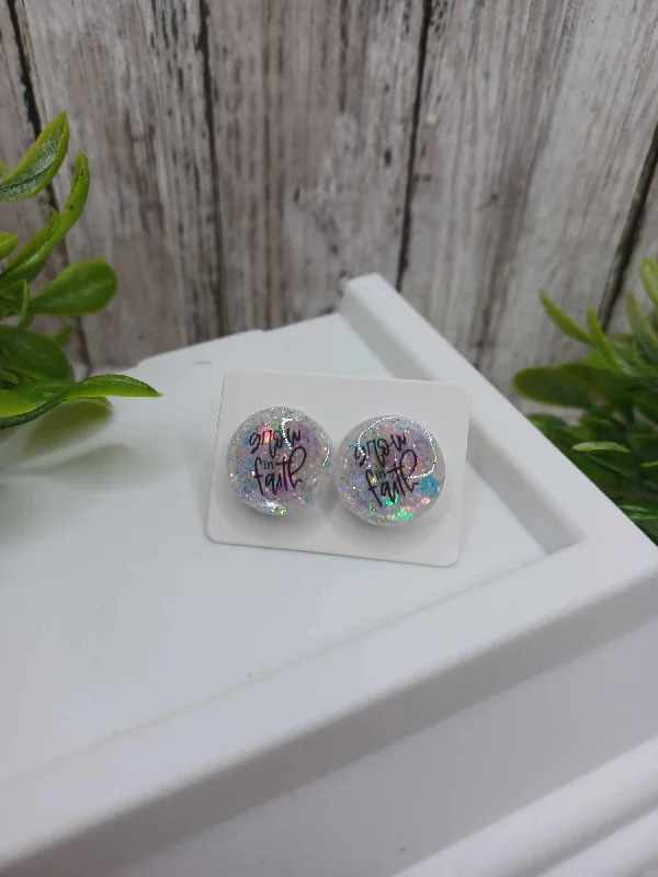 Grow in Faith Glitter Earrings