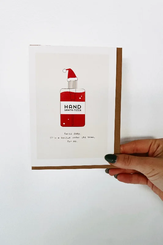 Christmas Gingerbread Hand SANTA-tizer Card
