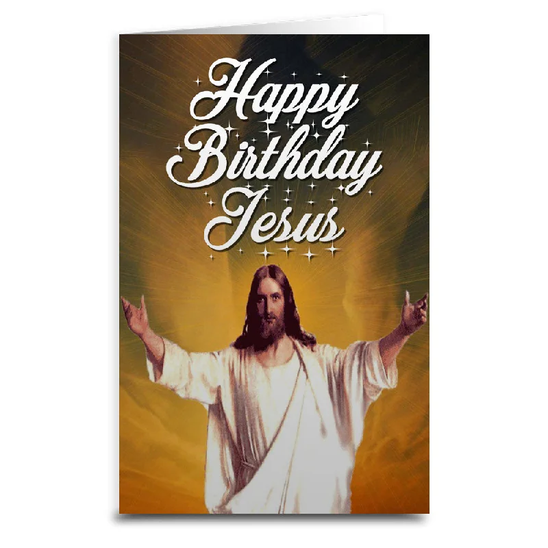 Christmas Icy Wonderland Happy Birthday Jesus Christmas Card