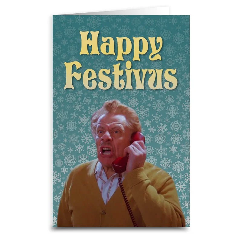Christmas Snow Globe Decorations Happy Festivus Card