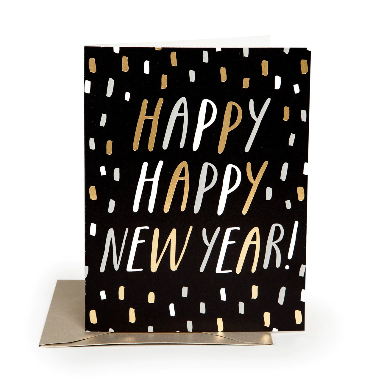 Christmas Fireplace Mantel Happy New Year Card